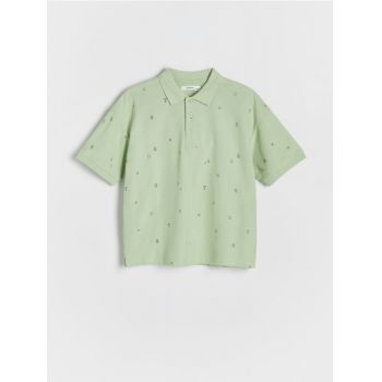 Reserved - Tricou polo - verde-pal ieftin