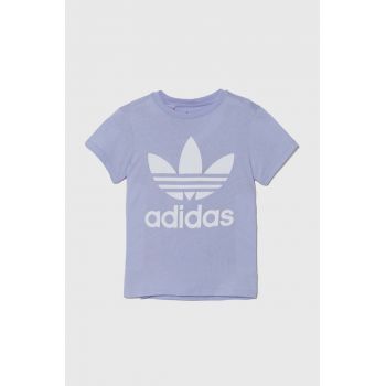 adidas Originals tricou de bumbac pentru copii culoarea violet ieftin