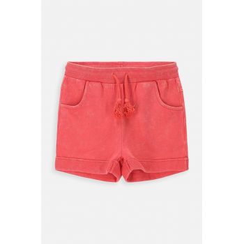 Coccodrillo pantaloni scurți din bumbac pentru copii culoarea rosu, neted de firma originali