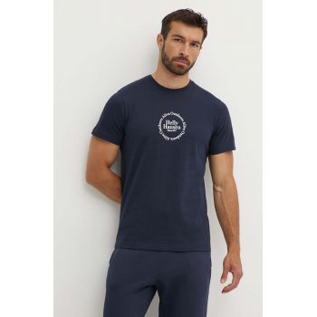 Helly Hansen tricou din bumbac culoarea albastru marin, modelator