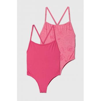 zippy costum de baie dintr-o bucată pentru copii 2-pack culoarea roz