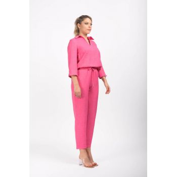 Bluza din vascoza LaDonna de culoare roz de firma originala