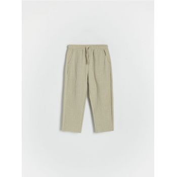 Reserved - Pantaloni chino din jerseu - verde-oliv deschis