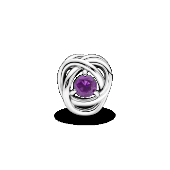 Talisman cu cerc al eternității violet Piatra lunii Februarie, Pandora