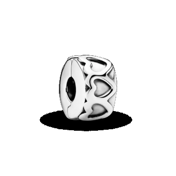 Talisman cu fixare ușoară, cu rând de inimioare din Argint 925 Pandora