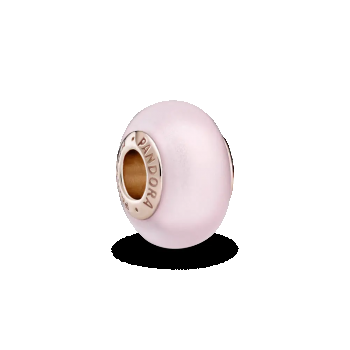 Talisman din sticlă de Murano roz mat, Pandora