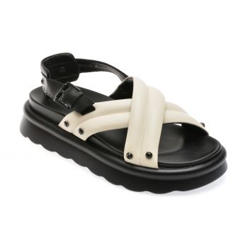 Sandale casual GRYXX alb-negru, 27, din piele naturala de firma originala