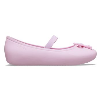 Balerini Crocs Brooklyn Bow Flat Kids Roz - Ballerina Pink ieftini