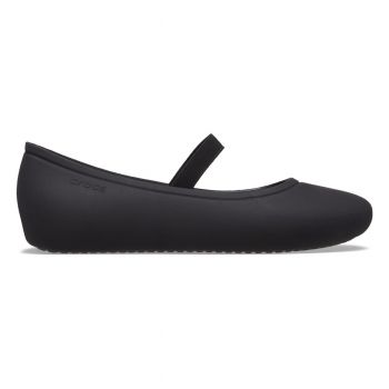 Balerini Crocs Brooklyn Flat Kids Negru - Black ieftini