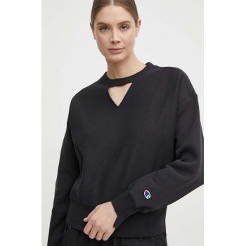 Champion bluza femei, culoarea negru, neted, 117345