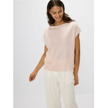 Reserved - Bluză din jerseu - roz-pastel