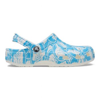 Saboti Crocs Classic Duke Print Clog Albastru - Venetian Blue