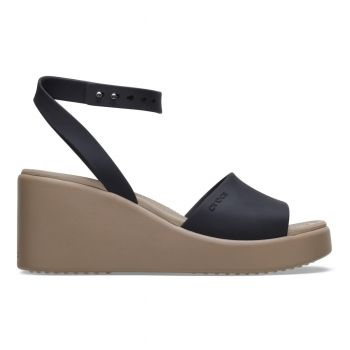 Sandale Crocs Brooklyn Ankle Strap Wedge Negru - Black/Mushroom