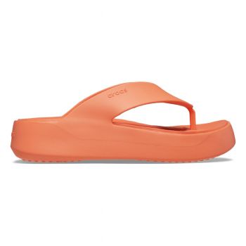 Slapi Crocs Getaway Platform Flip Portocaliu - Sunkissed