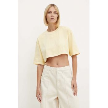 adidas Originals tricou din bumbac femei, culoarea galben, IR6000