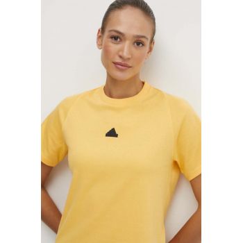 adidas tricou Z.N.E femei, culoarea galben, IS3932