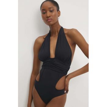 Answear Lab costum de baie dintr-o bucată culoarea negru, cupa moale de firma original