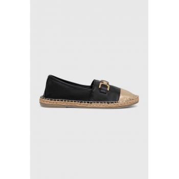 Answear Lab espadrile de piele culoarea negru