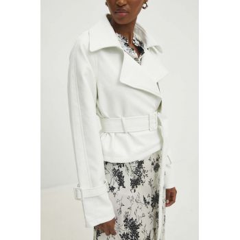 Answear Lab geaca femei, culoarea alb, de tranzitie de firma originala