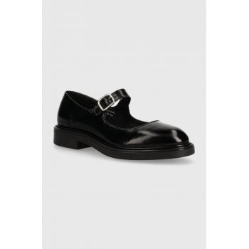 Bianco pantofi de piele BIAADDA femei, culoarea negru, cu toc plat, 11251295