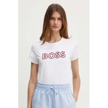 BOSS tricou din bumbac femei, culoarea alb, 50522209