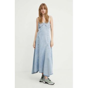 Gestuz rochie jeans maxi, evazati, 10909049