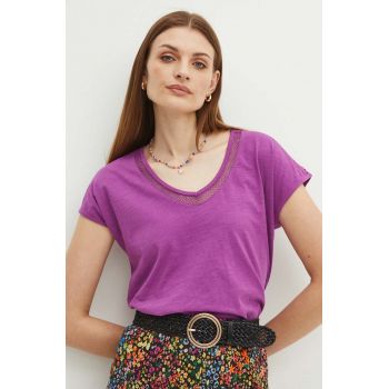 Medicine tricou din bumbac femei, culoarea violet