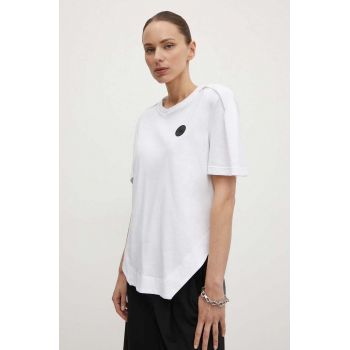 MMC STUDIO tricou din bumbac femei, culoarea alb, PIN.TSHIRT de firma original