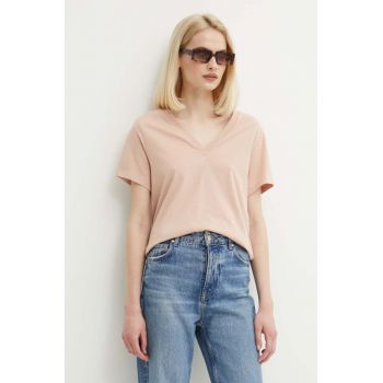 Sisley tricou din bumbac femei, culoarea roz ieftin