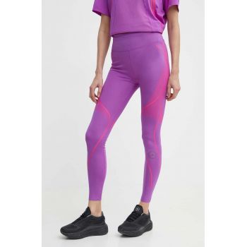 adidas by Stella McCartney leggins de antrenament Truepace culoarea violet, cu imprimeu, IT5786
