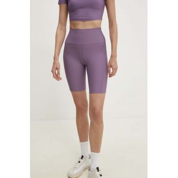 Answear Lab pantaloni scurti femei, culoarea violet, neted, high waist de firma originali