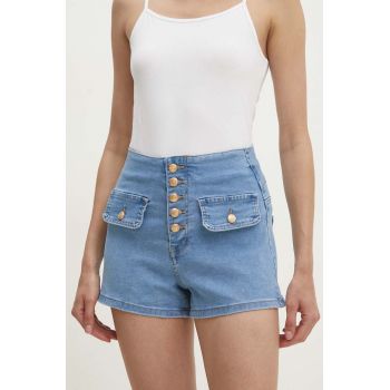 Answear Lab pantaloni scurti jeans femei, neted, high waist