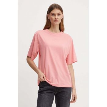 Boss Orange tricou din bumbac femei, culoarea roz, 50523256