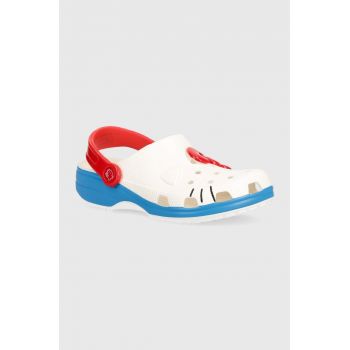 Crocs papuci Hello Kitty IAM Classic Clog femei, culoarea alb, 209438 de firma originali