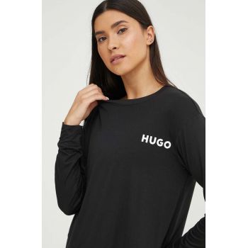 HUGO longsleeve de pijama culoarea negru, 50490706