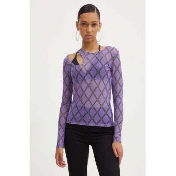 HUGO longsleeve femei, culoarea violet, 50518545