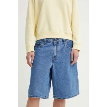 Levi's pantaloni scurti jeans BAGGY DAD femei, neted, high waist, 000MJ