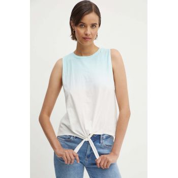 Pepe Jeans top din bumbac LAVENDER culoarea turcoaz, PL505838