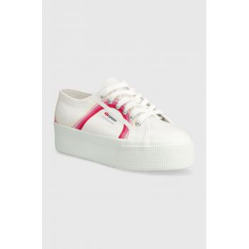 Superga tenisi 2790 ROUND STRIPES femei, culoarea alb, S4128TW