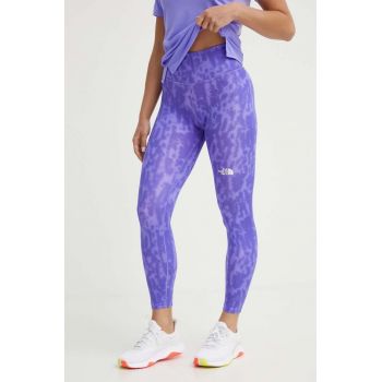 The North Face leggins sport Flex femei, culoarea violet, modelator, NF0A886RWI01