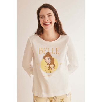 women'secret pijamale de bumbac SPRING TALES culoarea alb, bumbac, 3137635