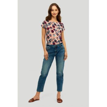 Blugi conici cu aspect decolorat