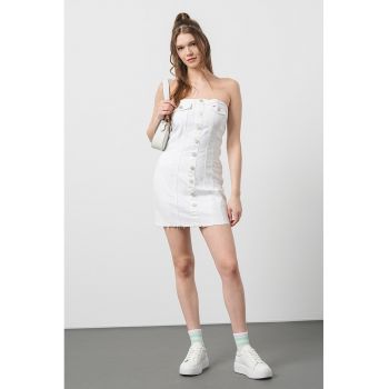 Rochie de denim fara maneci la reducere