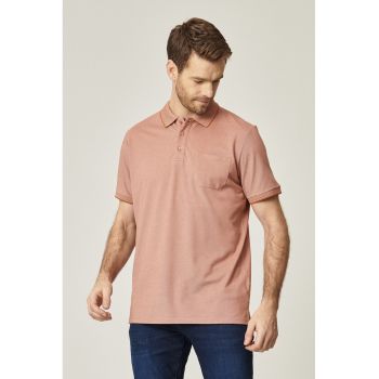 Tricou polo regular fit cu buzunar pe piept