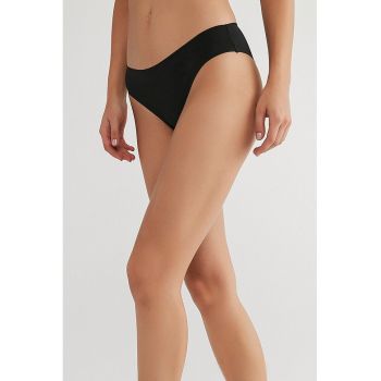 Chiloti brazilieni cu model uni - 1 pereche - Negru