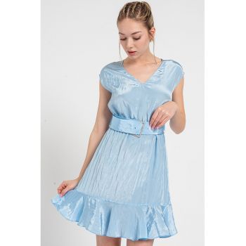 Rochie mini evazata cu decolteu in V