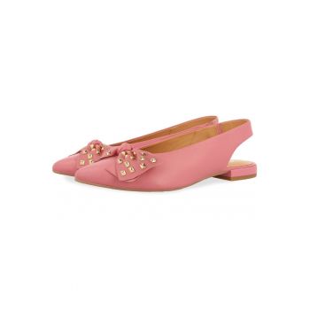 Balerini de piele slingback cu varf ascutit