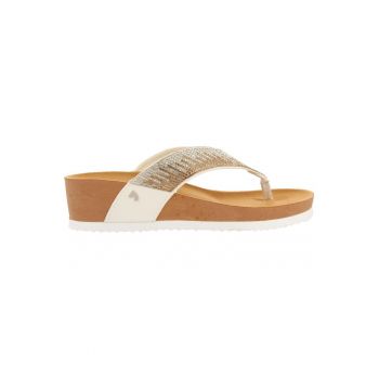 Papuci flip-flop wedge cu strasuri Isnello