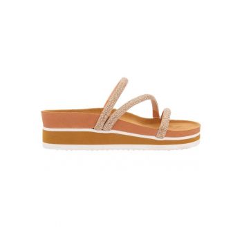 Papuci wedge cu barete multiple Bencovac