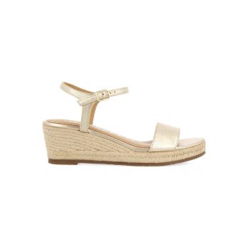 Sandale-espadrile wedge de piele